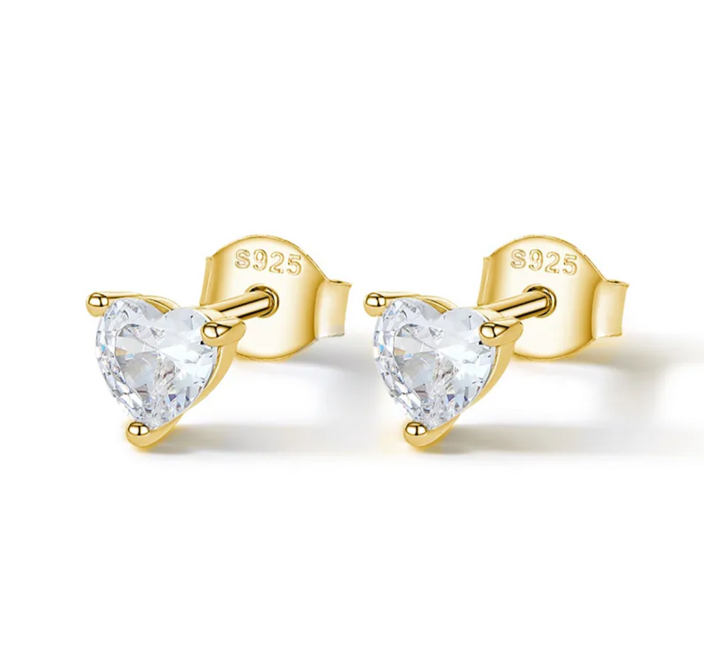 Herz Ohrstecker 925 Silber